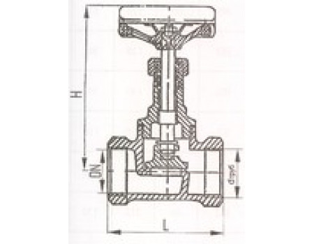 Клапаны запорные муфтовые проходные сальниковые 521-03.125, Ру 40